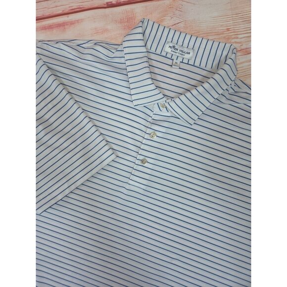 Peter Millar Summer Comfort Mens Striped Polo Large Capital City Club - Picture 4 of 8